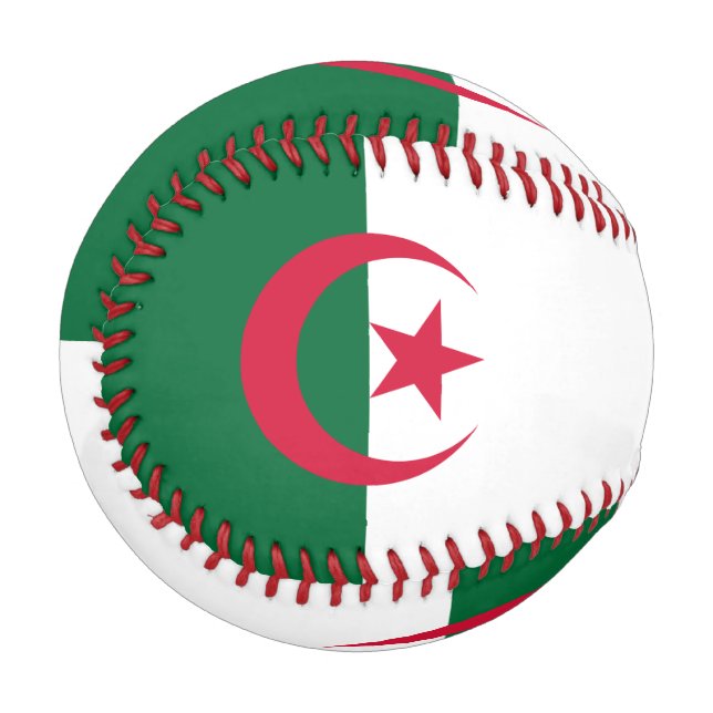 Patriotischer Baseball mit algerischer Flagge (Vorderseite Links)