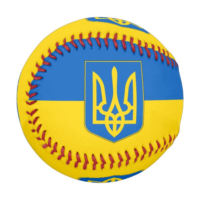 Patriotischer Baseball mit der Flagge der Ukraine (Vorderseite Links)