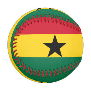 Patriotischer Baseball mit der Flagge Ghanas