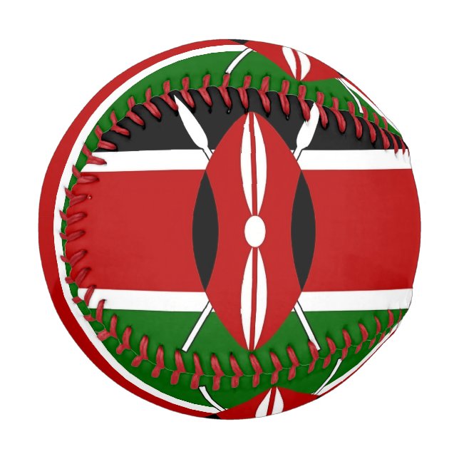 Patriotischer Baseball mit der Flagge Kenias (Vorderseite Links)