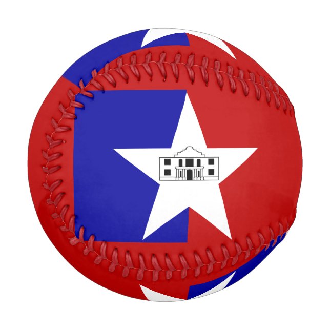 Patriotischer Baseball mit der Flagge San Antonio (Rückseite Rechts)