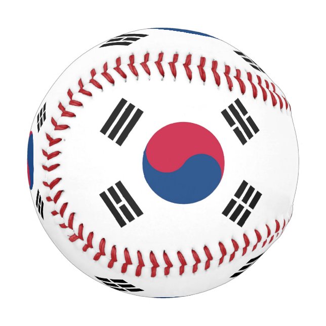 Patriotischer Baseball mit der Flagge Südkoreas (Vorderseite Links)