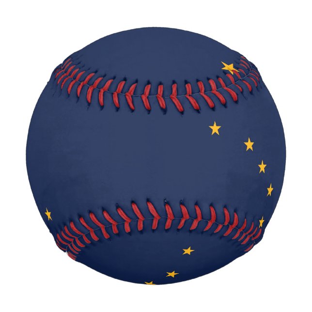 Patriotischer Baseball mit der Flagge von Alaska,  (Rückseite)