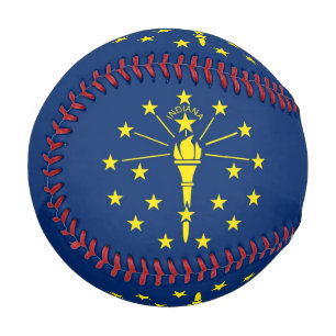 Patriotischer Baseball mit der Flagge von Indiana,
