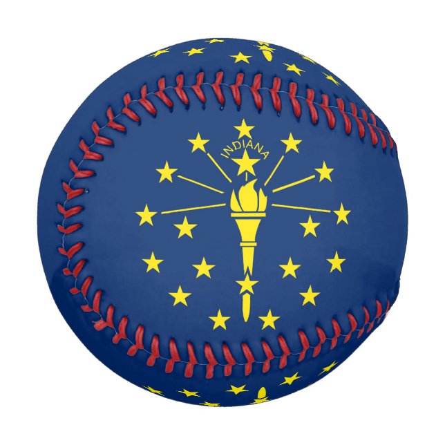 Patriotischer Baseball mit der Flagge von Indiana, (Vorderseite Links)