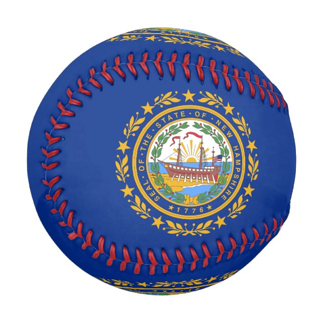 Patriotischer Baseball mit der Flagge von New Hamp (Vorderseite Links)