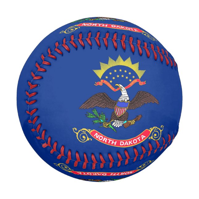 Patriotischer Baseball mit der Flagge von North Da (Vorderseite Links)
