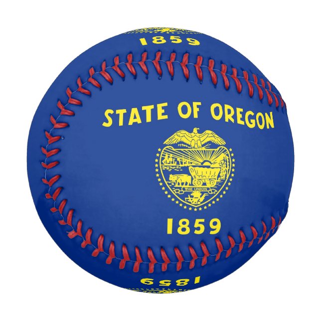 Patriotischer Baseball mit der Flagge von Oregon (Vorderseite Links)