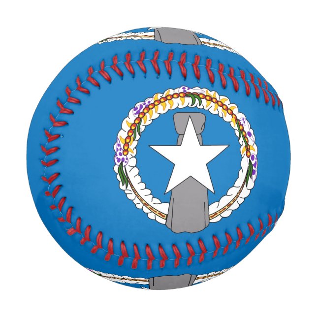 Patriotischer Baseball mit Fahne von Nord-Mariana (Vorderseite Links)