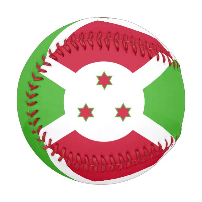 Patriotischer Baseball mit Flagge Burundis (Vorderseite Links)