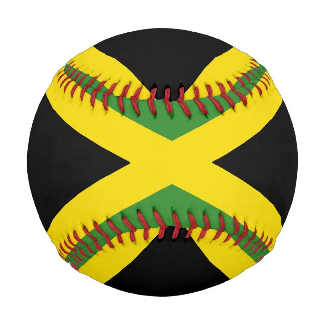 Patriotischer Baseball mit Flagge Jamaikas (Rückseite)