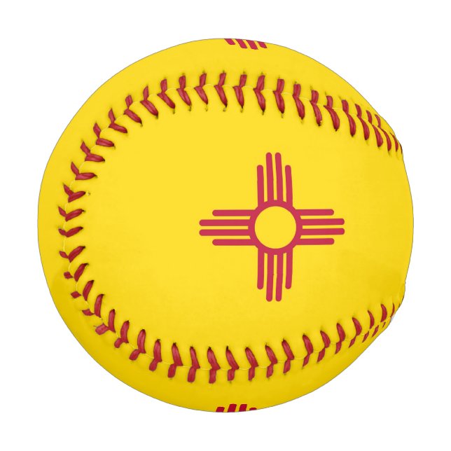Patriotischer Baseball mit Flagge New Mexico (Vorderseite Links)