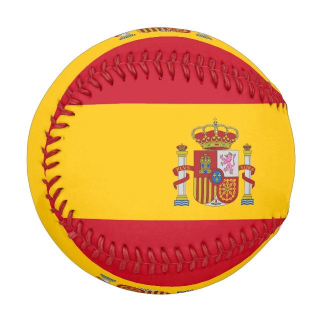 Patriotischer Baseball mit Flagge Spaniens (Vorderseite Links)