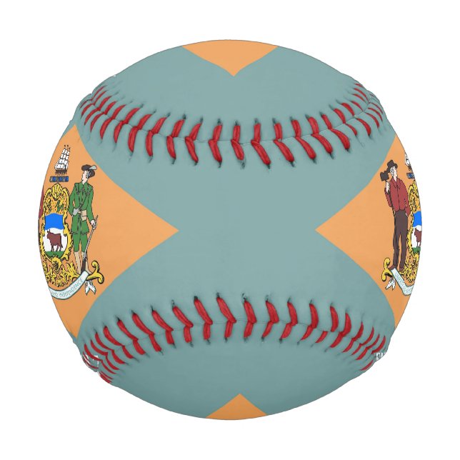 Patriotischer Baseball mit Flagge von Delaware, US (Rückseite)