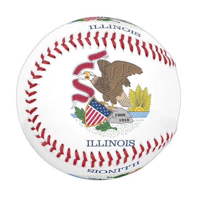 Patriotischer Baseball mit Flagge von Illinois, US (Vorderseite Links)
