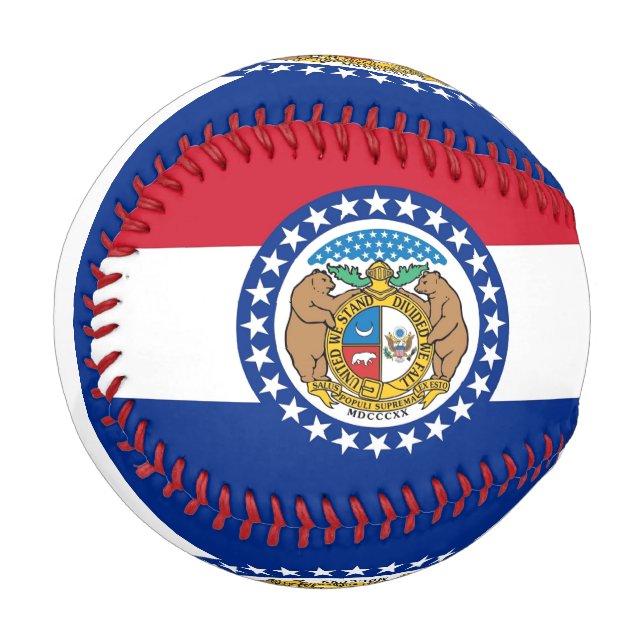Patriotischer Baseball mit Flagge von Missouri, US (Vorderseite Links)