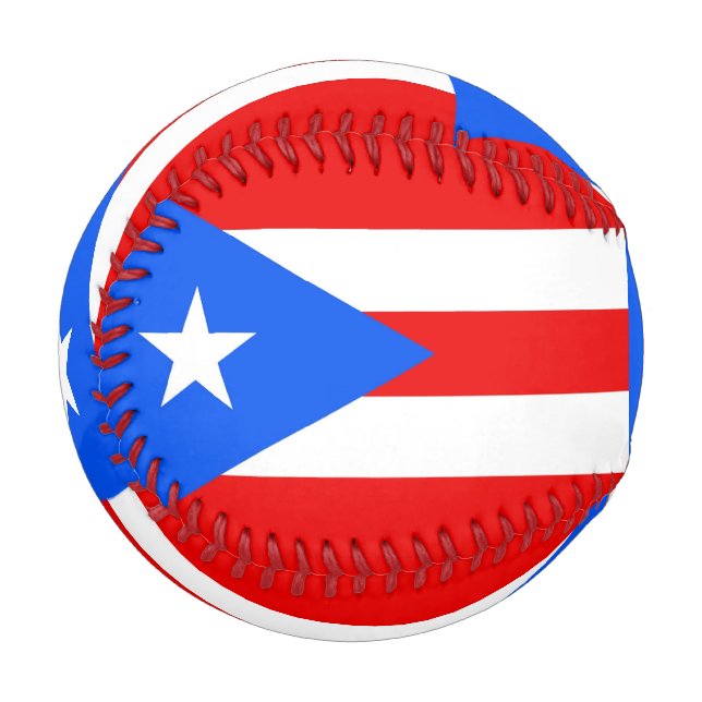 Patriotischer Baseball mit Flagge von Puerto Rico (Vorderseite Links)