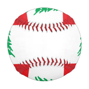 Patriotischer Baseball mit libanesischer Flagge