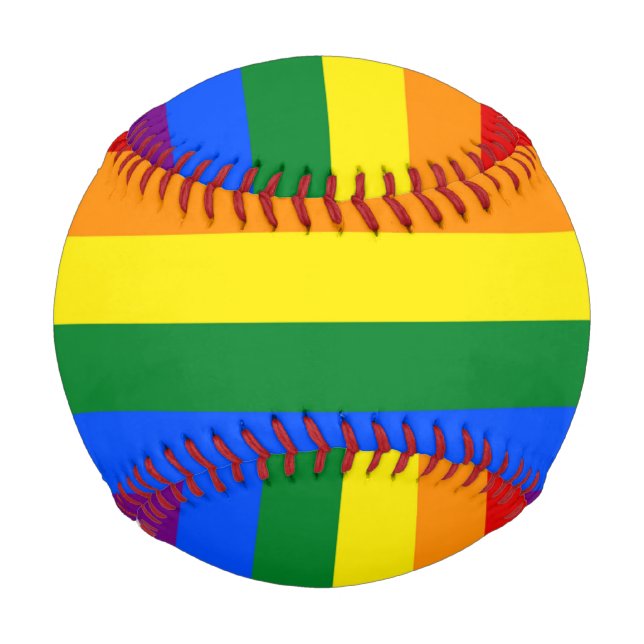 Patriotischer Baseball mit Rainbow Pride Fahne von (Rückseite)