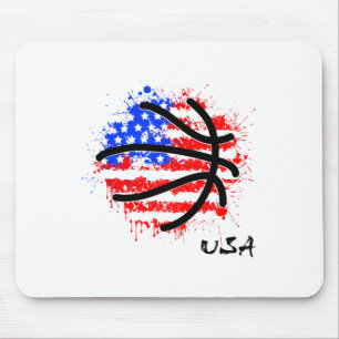 Patriotischer Basketball 4. Juli Männer USA Amerik Mousepad