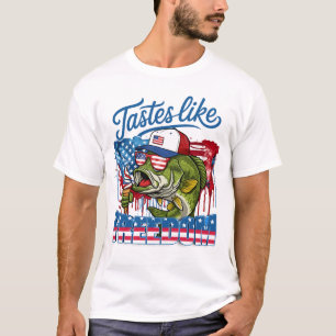 Patriotischer Bass Fisch Schmeckt Wie Freiheit Gra T-Shirt