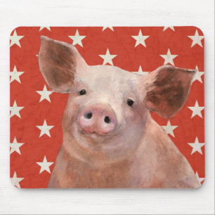 Patriotischer Bauernhof - Schwein Mousepad