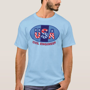 Patriotischer Bauingenieur T-Shirt