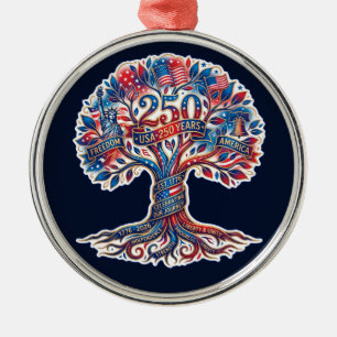 Patriotischer Baum zum 250. Jubiläum Amerikas Ornament Aus Metall