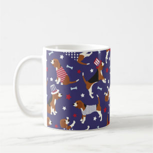 Patriotischer Beagle Dog Pattern Kaffeemaschine Ta Kaffeetasse