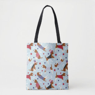 Patriotischer Beagle Dog Pattern Tasche