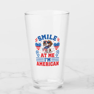 Patriotischer Beagle Hund für den 4. Juli Glas