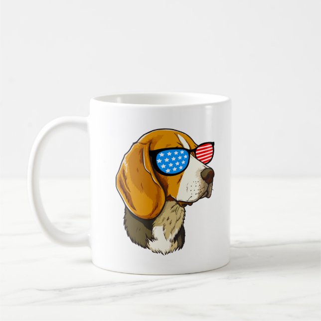 Patriotischer Beagle Kaffeetasse (Links)
