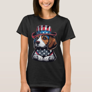 Patriotischer Beagle mit der US-Flagge Patriotic A T-Shirt