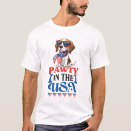 Patriotischer Beagle Pawty in den USA T-Shirt