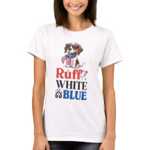 Patriotischer Beagle Ruff White & Blue