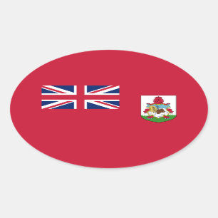 Patriotischer Bermuda-Flagge Rechteckiger Aufklebe Ovaler Aufkleber