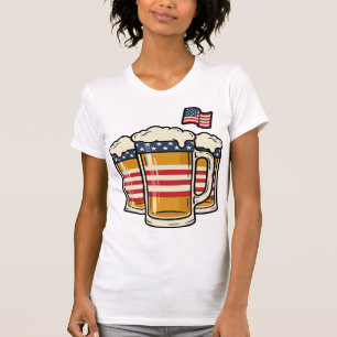 Patriotischer Bierkrug Vintage-Vektordesign_1 T-Shirt