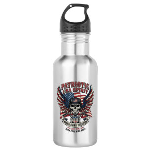 Patriotischer Biker-Totenkopf-Biker-Straßenfreihei Edelstahlflasche