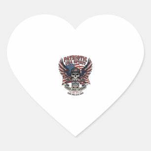 Patriotischer Biker-Totenkopf-Biker-Straßenfreihei Herz-Aufkleber