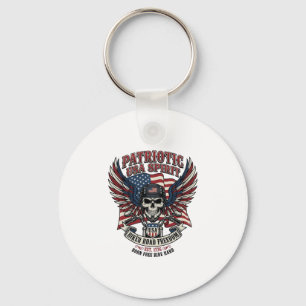 Patriotischer Biker-Totenkopf-Biker-Straßenfreihei Schlüsselanhänger