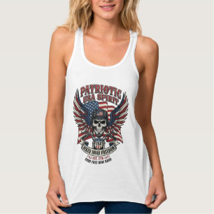 Patriotischer Biker-Totenkopf-Biker-Straßenfreihei Tank Top