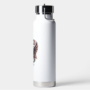 Patriotischer Biker-Totenkopf-Biker-Straßenfreihei Trinkflasche