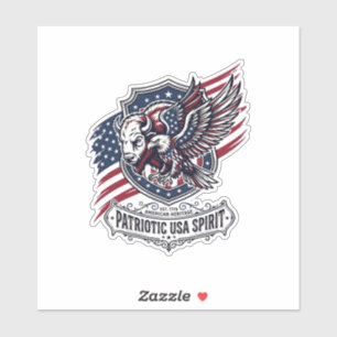 Patriotischer Bison Adler Wappen Tier Hybrid Patri Aufkleber
