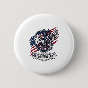 Patriotischer Bison Adler Wappen Tier Hybrid Patri Button