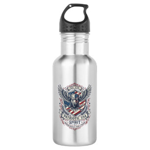 Patriotischer Bison Adler Wappen Tier-Hybrid Patri Edelstahlflasche
