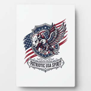 Patriotischer Bison Adler Wappen Tier Hybrid Patri Fotoplatte