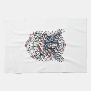 Patriotischer Bison Adler Wappen Tier Hybrid Patri Geschirrtuch