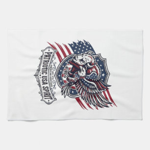 Patriotischer Bison Adler Wappen Tier Hybrid Patri Geschirrtuch