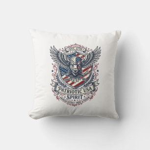 Patriotischer Bison Adler Wappen Tier-Hybrid Patri Kissen