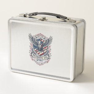 Patriotischer Bison Adler Wappen Tier Hybrid Patri Metall Brotdose